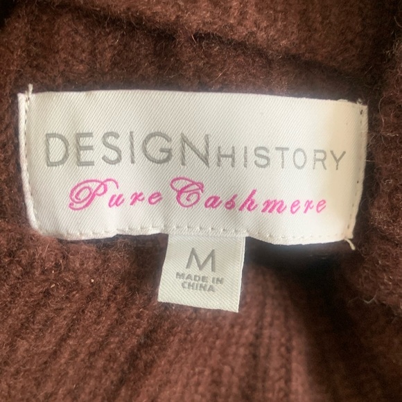 Design History Sweater size M striped 100% cashmere brown tan soft winter fall - Picture 2 of 9